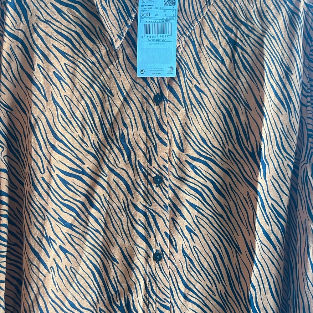 Women’s Orange Patterned Shirt - Picture 3 of 3